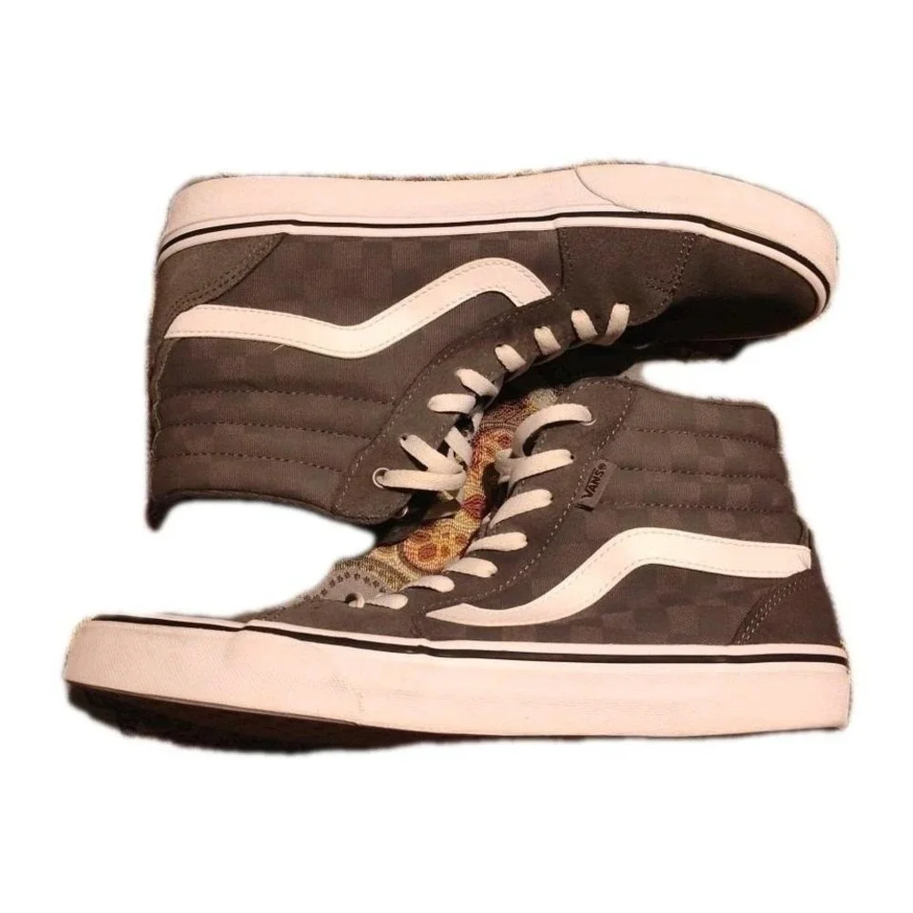 VANS Filmore Hi Men's Gray Checkerboard Suede Lace Up High Top Sneakers Size-10